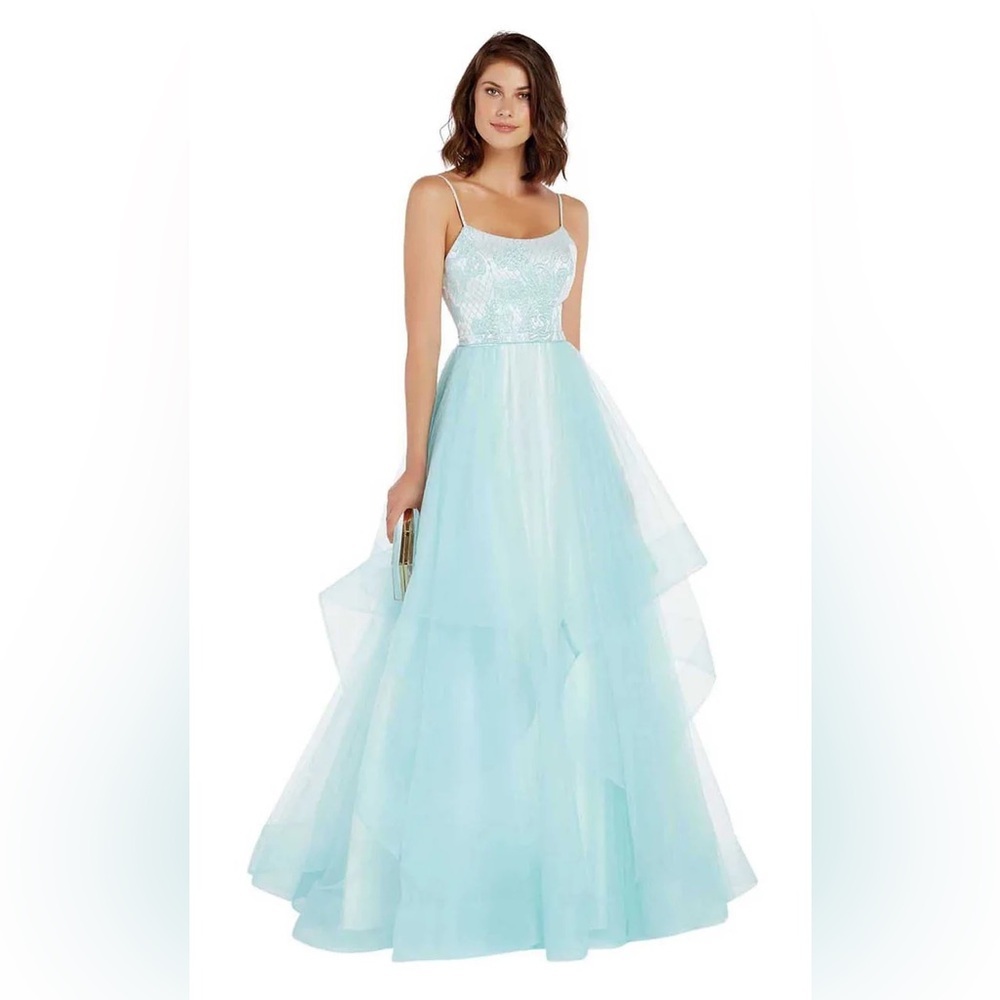 Alyce Paris - Sleeveless Scoop Neck Jacquard Ballgown 60359 Size 6